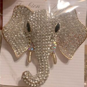 Sparkling Elephant Brooch